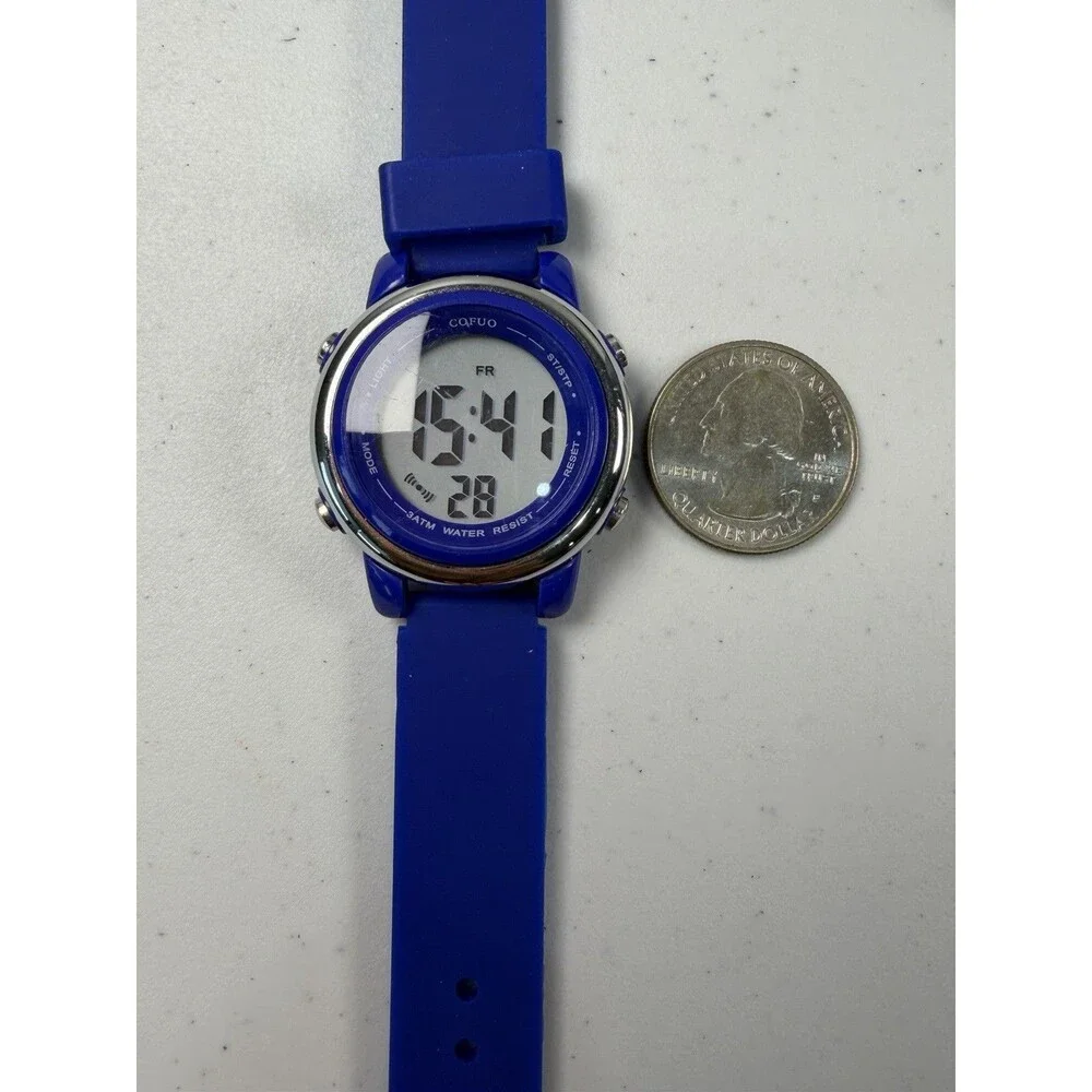 Cofuo Blue Digital Sports Watch 34mm Alarm Chronograph 3ATM